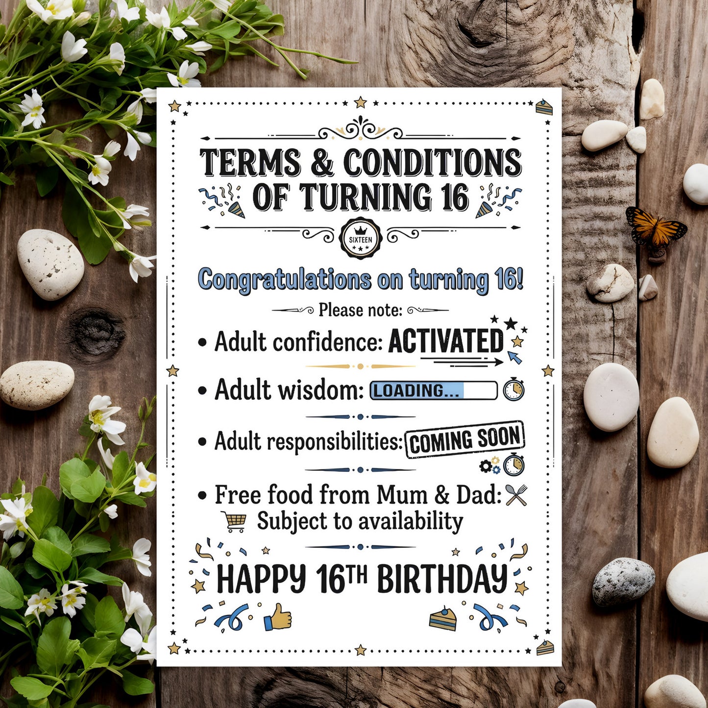 16th Birthday - Terms & Conditions