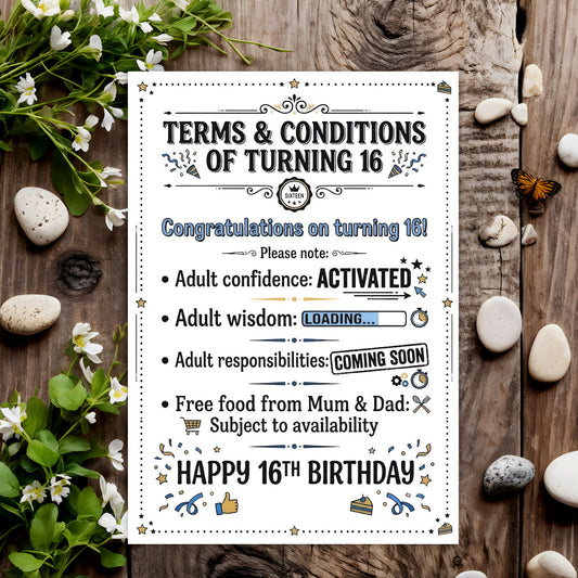 16th Birthday - Terms & Conditions