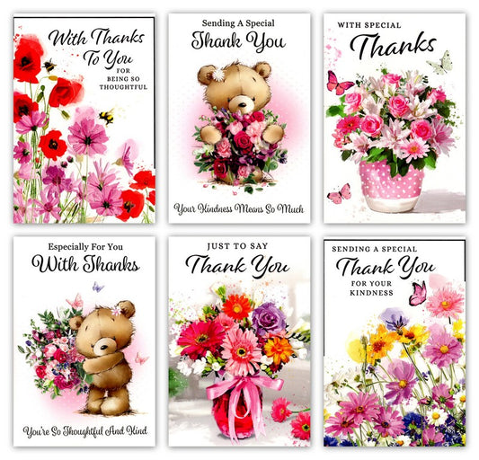 Pack of 6 Thank You Cards