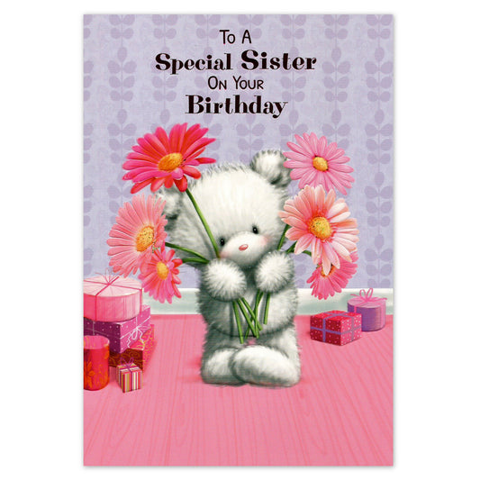 Sister Birthday (Teddy with flowers)